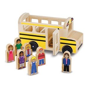 Melissa & Doug Wooden School Bus Toy Set