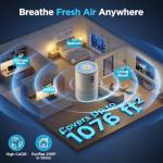 Mooka Large Room Air Purifier with H13 HEPA Filter