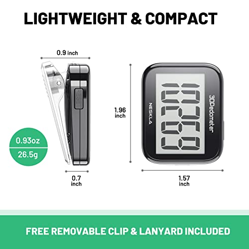 NESKLA 3D Step Counter with Large Display