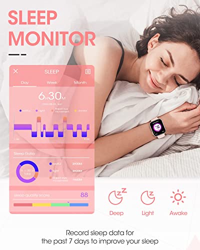 Women's AI Smartwatch for Android/iPhones, Pink