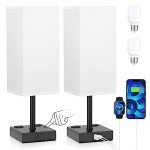 2-Pack Touch Lamp with USB Ports and Dimming