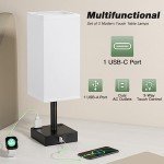 2-Pack Touch Lamp with USB Ports and Dimming