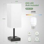 2-Pack Touch Lamp with USB Ports and Dimming