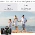 Saneen 8K Photography Camera with WiFi & Touch Screen