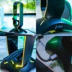 RGB Headset Stand with Mouse Bungee and USB Hub