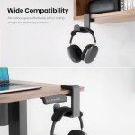 Adjustable Under-Desk Gaming Headset Stand with Clip
