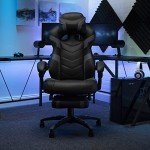 Ergonomic Gaming Chair with Adjustable Footrest