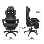 Ergonomic Gaming Chair with Adjustable Footrest