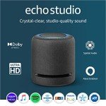 Amazon Echo Studio - Best-Sounding Smart Speaker, Charcoal