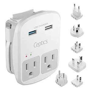 Universal Travel Adapter Kit with USB Ports