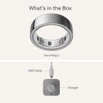 Oura Ring 4 Silver - Size 8 Fitness Tracker