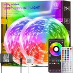 100Ft Smart LED Strip Lights Sync to Music