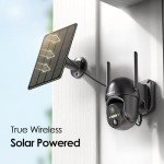 SEHMUA Wireless 2K Solar Security Camera with Night Vision
