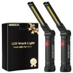 Rechargeable LED Work Light with Magnetic Base (2 Pack)