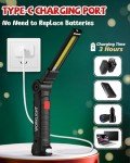 Rechargeable LED Work Light with Magnetic Base (2 Pack)