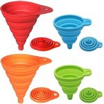 KongNai 4-Pack Collapsible Silicone Kitchen Funnels