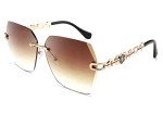 FEISEDY Women’s Classic Rimless Sunglasses with Diamond Lenses