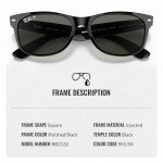 Ray-Ban RB2132 New Wayfarer Polarized Sunglasses Bundle
