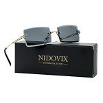NIDOVIX Rimless Rectangle Sunglasses with UV400 Protection