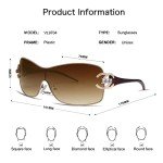 VANLINKER Trendy Y2K Wrap Around Sunglasses