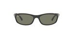 Ray-Ban RB4115 Rectangular Sunglasses - Black/Polarized Green