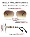 FEISEDY Women’s Classic Rimless Sunglasses with Diamond Lenses