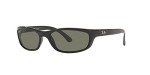 Ray-Ban RB4115 Rectangular Sunglasses - Black/Polarized Green