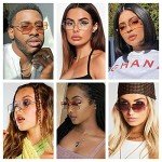 NIDOVIX Rimless Rectangle Sunglasses with UV400 Protection