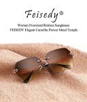 FEISEDY Women’s Classic Rimless Sunglasses with Diamond Lenses