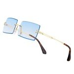 NIEEPA Vintage Tinted Rimless Rectangle Sunglasses