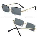 NIDOVIX Rimless Rectangle Sunglasses with UV400 Protection