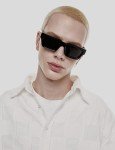 Trendy Retro Rectangle UV Protection Sunglasses (Black)