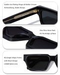 Trendy Retro Rectangle UV Protection Sunglasses (Black)