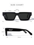 Trendy Retro Rectangle UV Protection Sunglasses (Black)