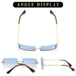 NIEEPA Vintage Tinted Rimless Rectangle Sunglasses