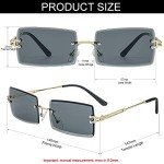 NIDOVIX Rimless Rectangle Sunglasses with UV400 Protection