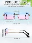 10 Pairs Retro Rimless Rectangle Sunglasses