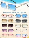 10 Pairs Retro Rimless Rectangle Sunglasses