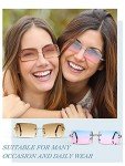 10 Pairs Retro Rimless Rectangle Sunglasses