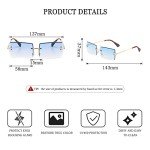 NIEEPA Vintage Tinted Rimless Rectangle Sunglasses
