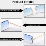 NIEEPA Vintage Tinted Rimless Rectangle Sunglasses
