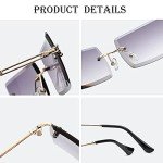NIDOVIX Rimless Rectangle Sunglasses with UV400 Protection