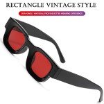 AIEYEZO Retro Thick Rectangle Polarized Sunglasses
