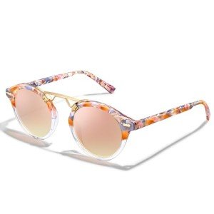 Pink Mirrored Polarized Designer Sunglasses for Women