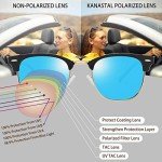 KANASTAL Polarized Semi-Rimless Browline Sunglasses