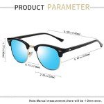 KANASTAL Polarized Semi-Rimless Browline Sunglasses