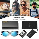 KANASTAL Polarized Semi-Rimless Browline Sunglasses