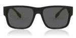 Burberry Matte Black Square Sunglasses with Grey Lenses