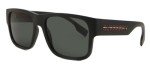 Burberry Matte Black Square Sunglasses with Grey Lenses