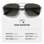 Ray-Ban RB3663 Square Sunglasses with Eyewear Kit